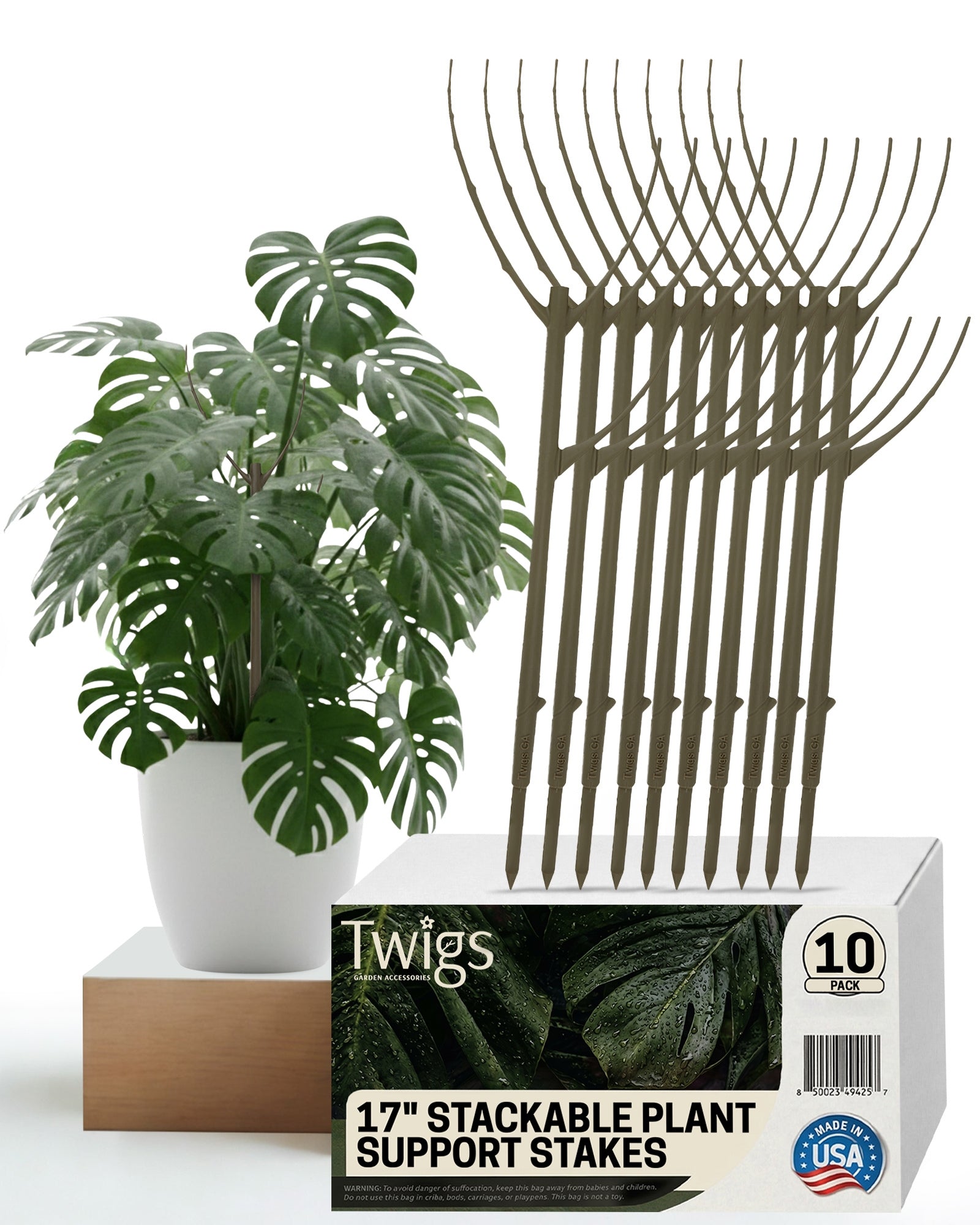 Twigs GA - Stackable Plant Support Stakes - 17"++