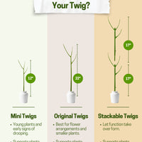 Twigs GA - Mini Plant Support Stakes for Small Plants -10 Pack, 12" L